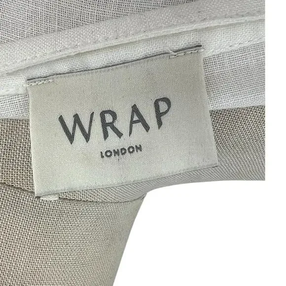 Wrap‎ London Peasant Top Blouse Long Sleeve Ruffle Linen White Size US 12 - Picture 9 of 11